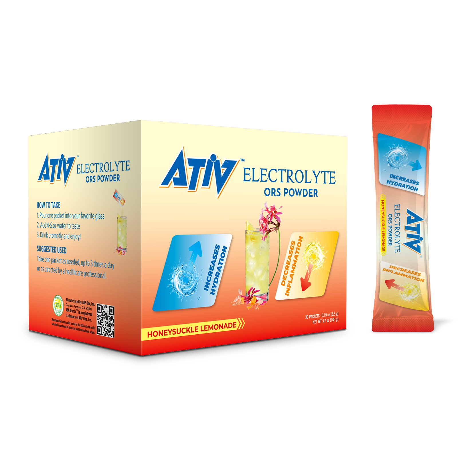 ATIV ELECTROLYTE HONEYSUCKLE LEMONADE POWDER