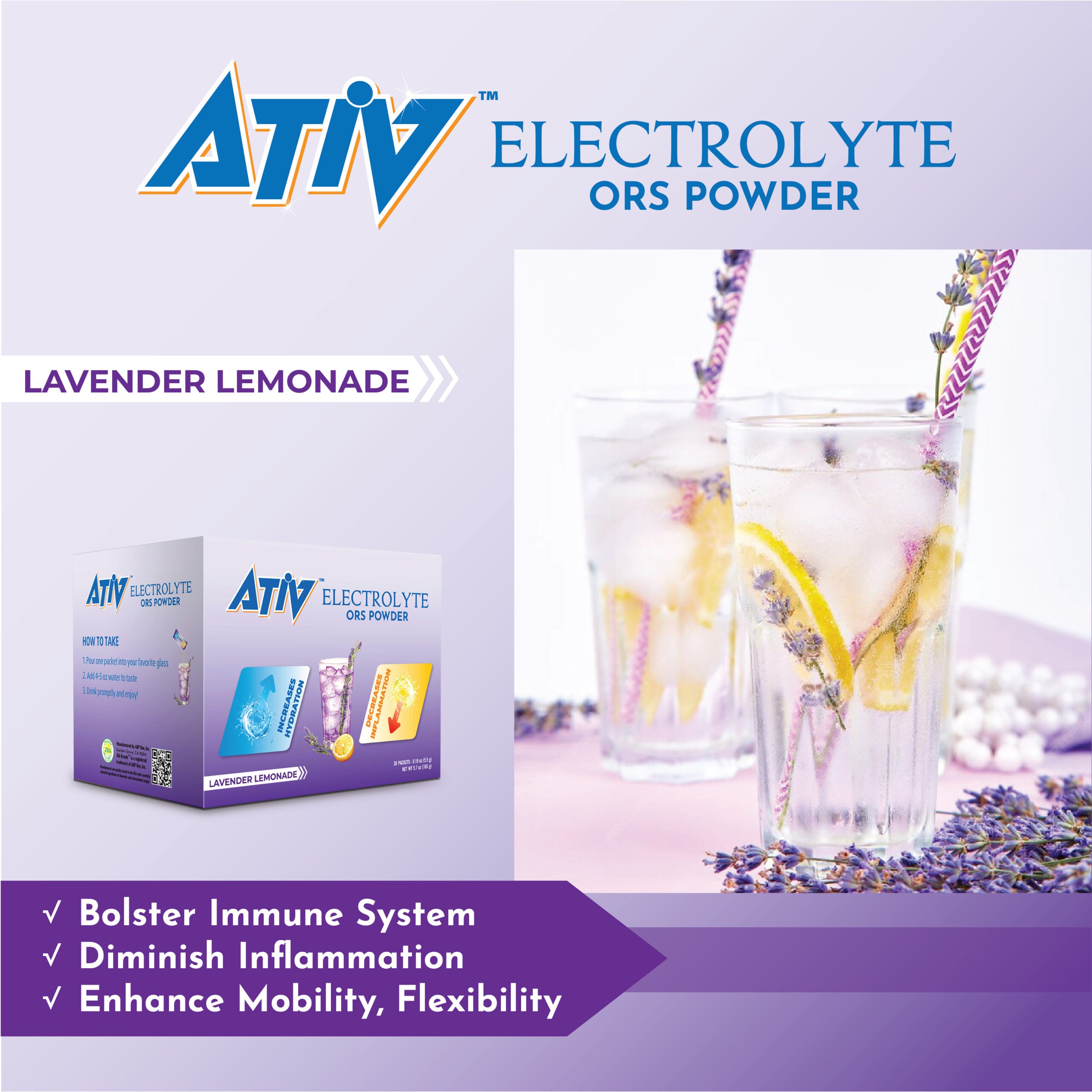 ATIV ELECTROLYTE LAVENDER LEMONADE POWDER