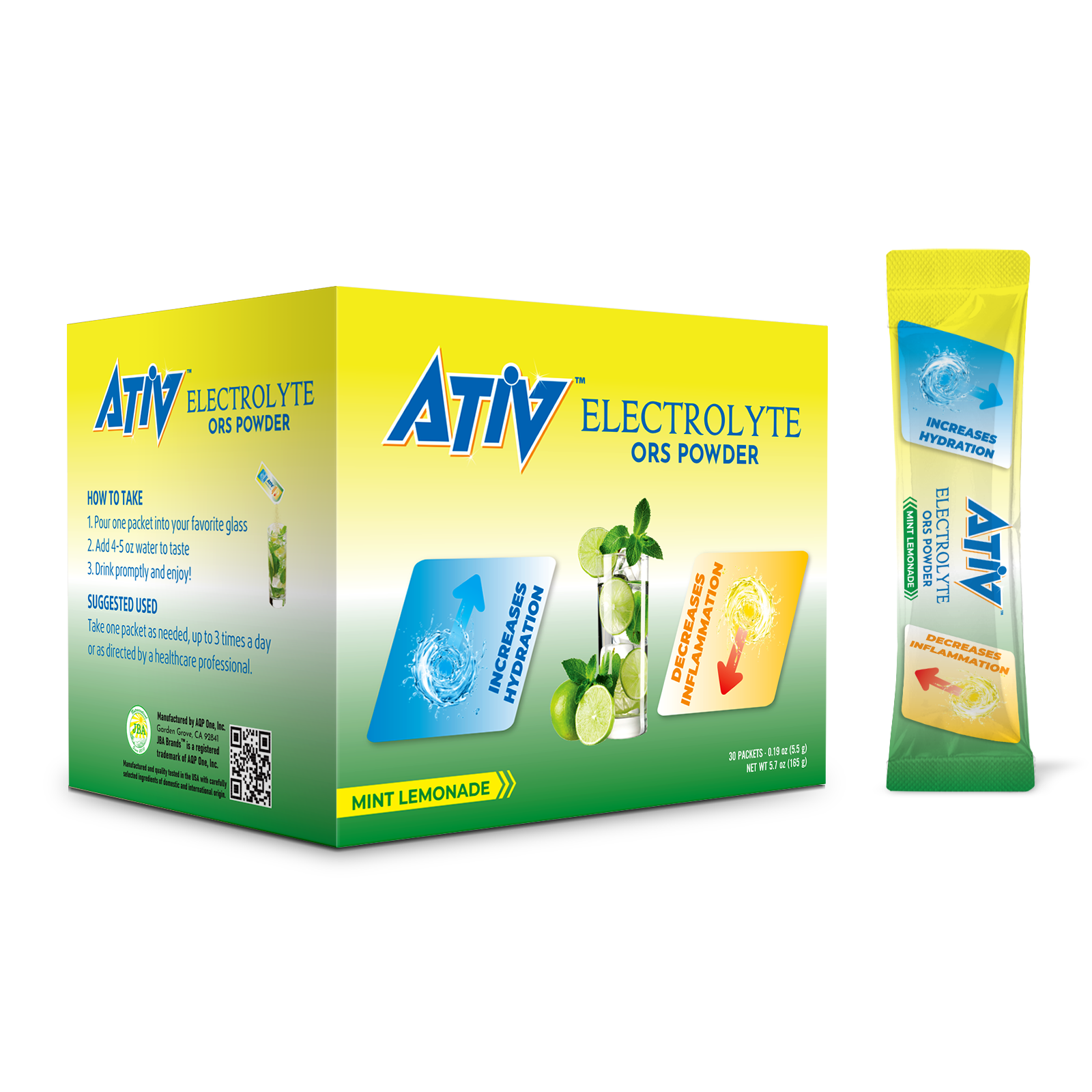 ATIV ELECTROLYTE MINT LEMONADE POWDER