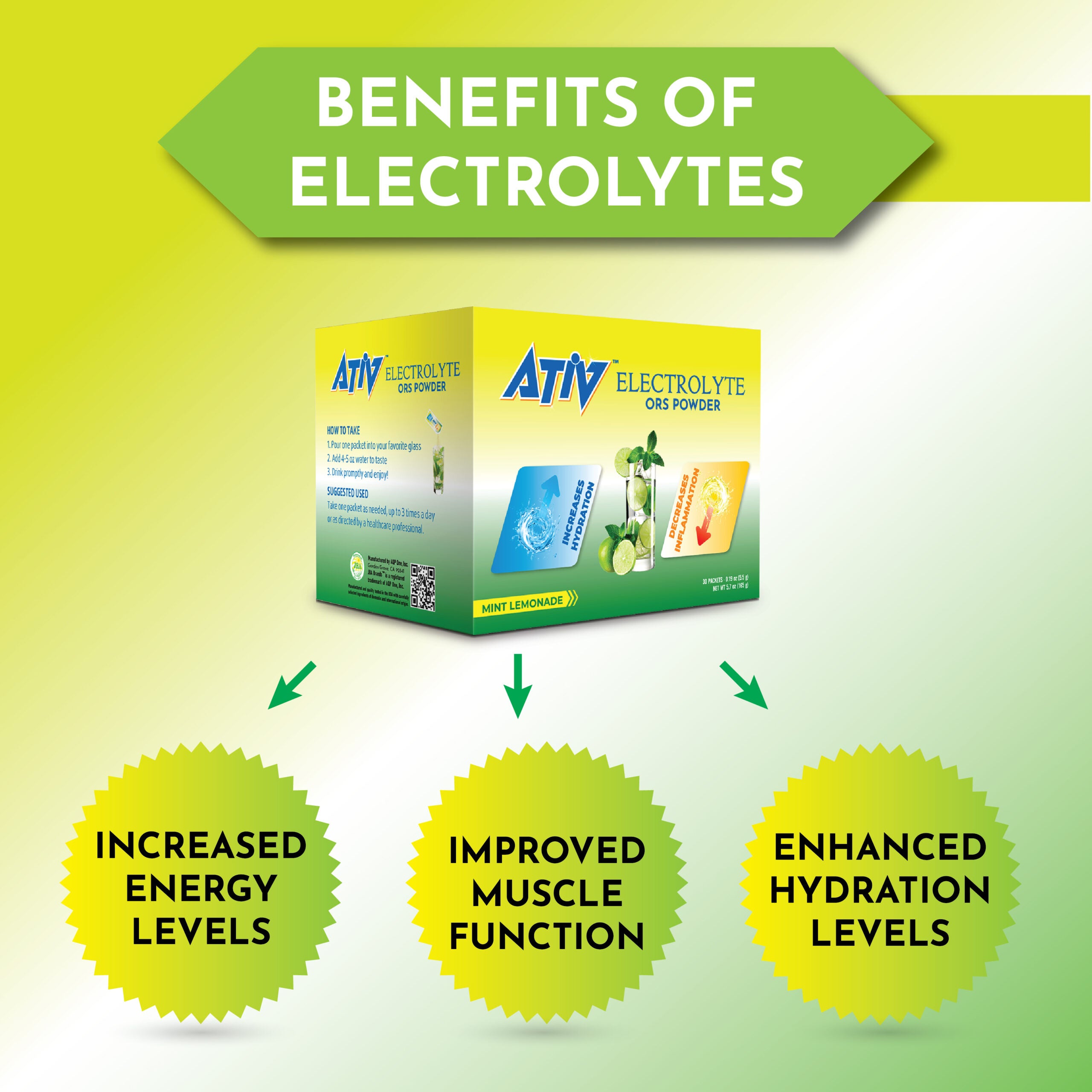 ATIV ELECTROLYTE MINT LEMONADE POWDER