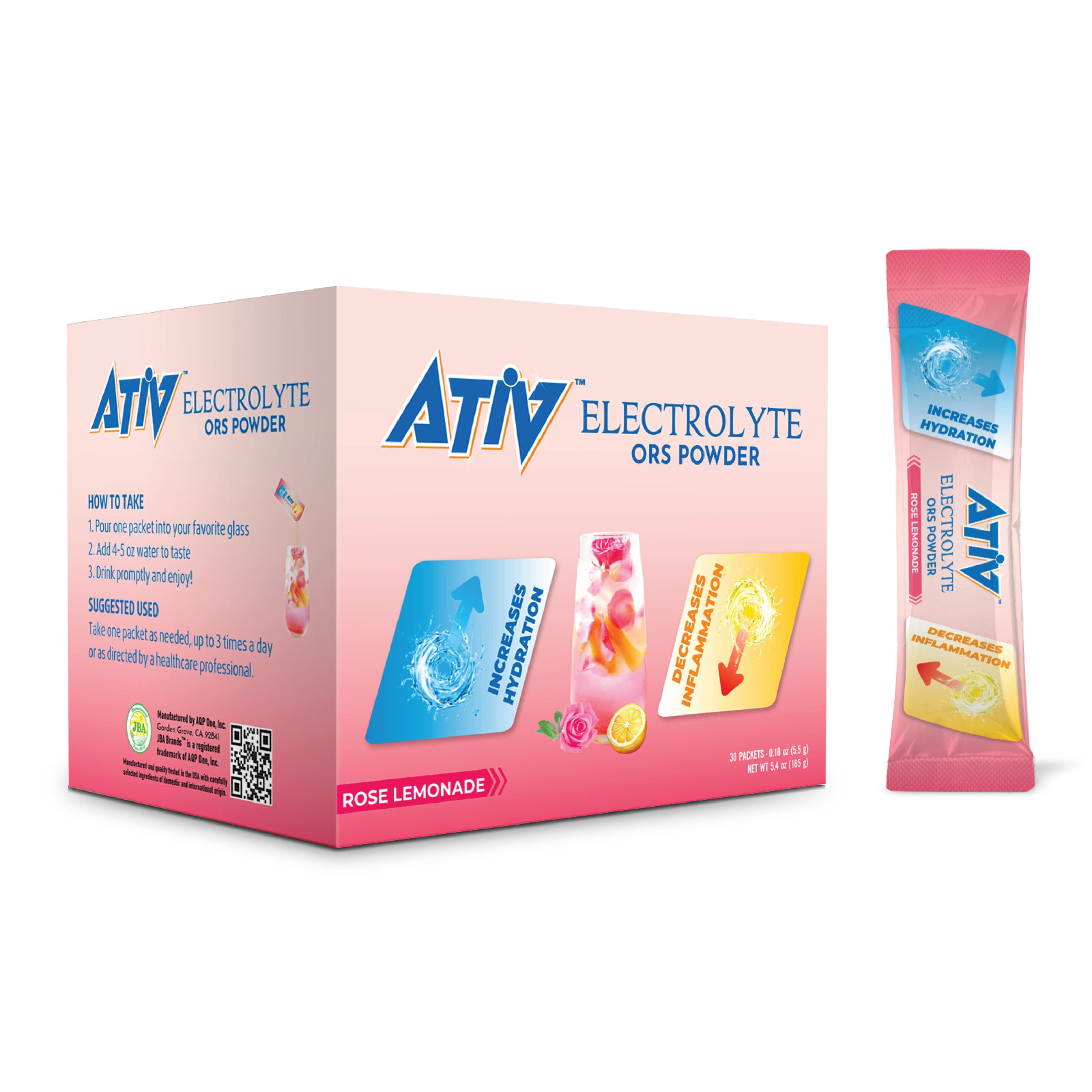 ATIV ELECTROLYTE ROSE LEMONADE POWDER