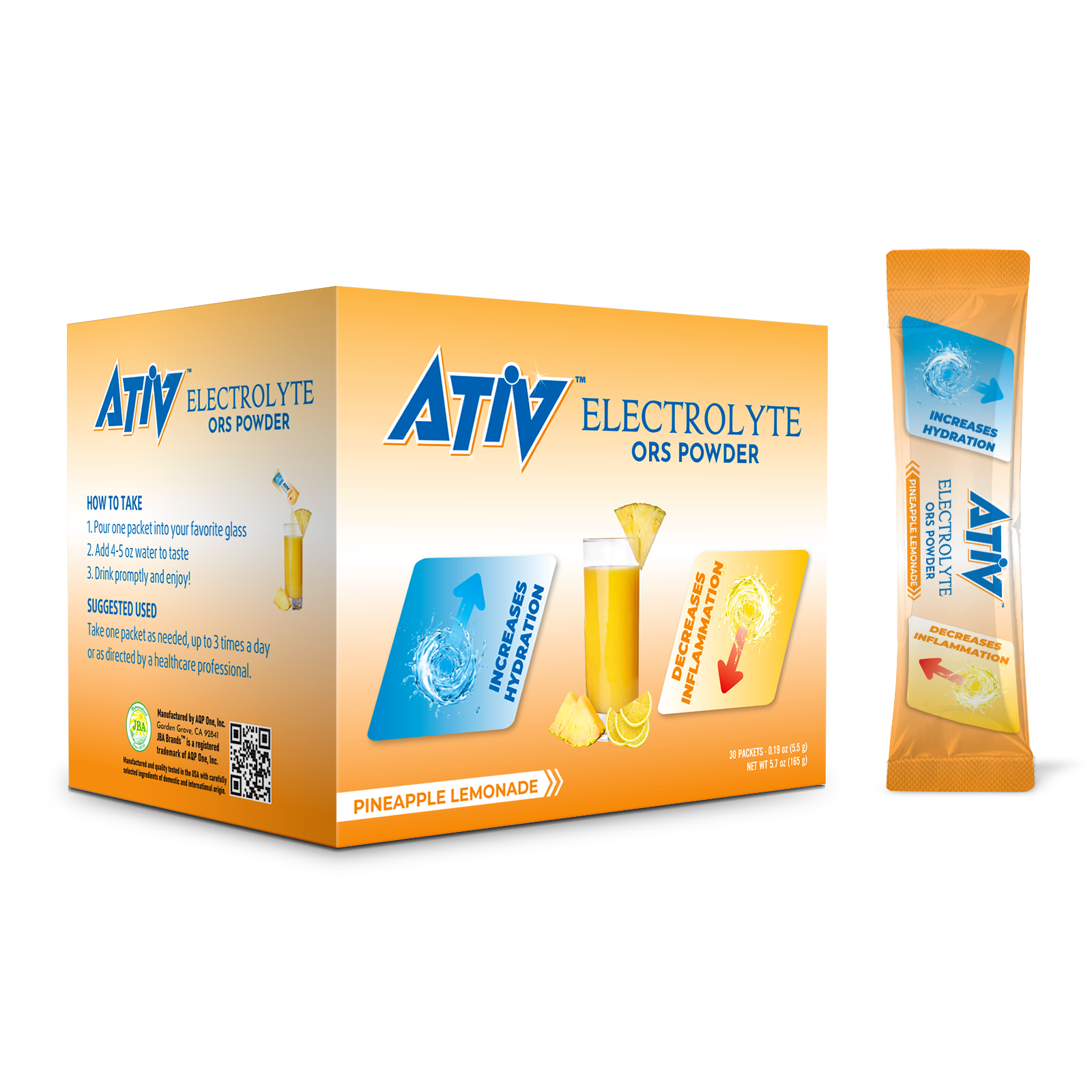 ATIV ELECTROLYTE PINEAPPLE & LEMONADE POWDER